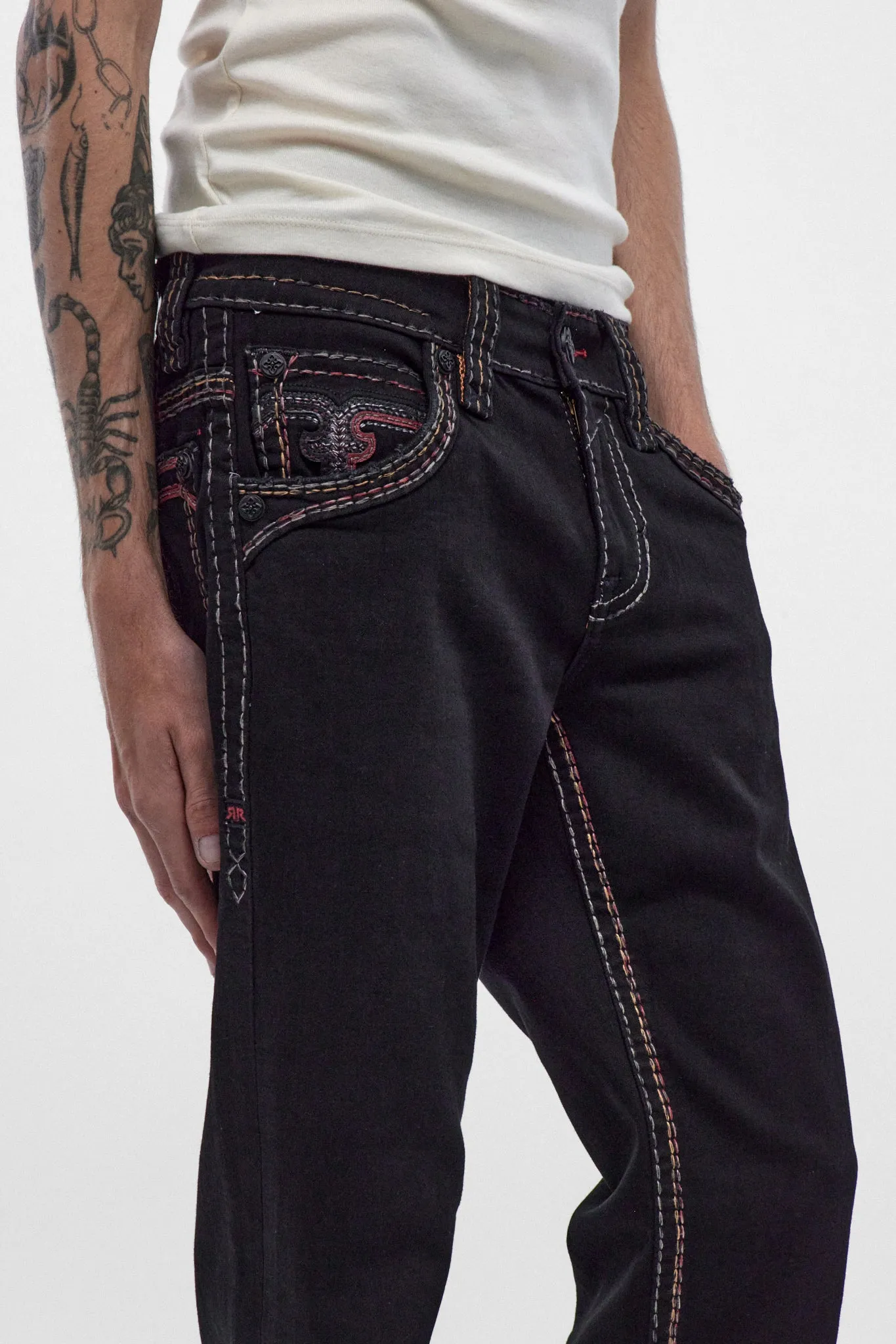 Harlan Straight Jeans in Black sold by Rock Revival product image thumbnail 3