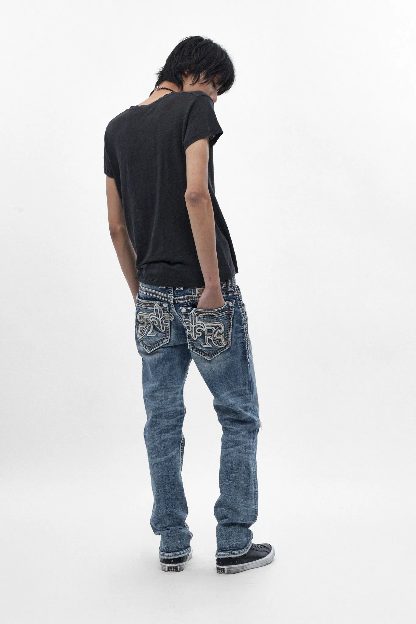 Zayn Straight Jeans in Medium Blue sold by Rock Revival product image thumbnail 2