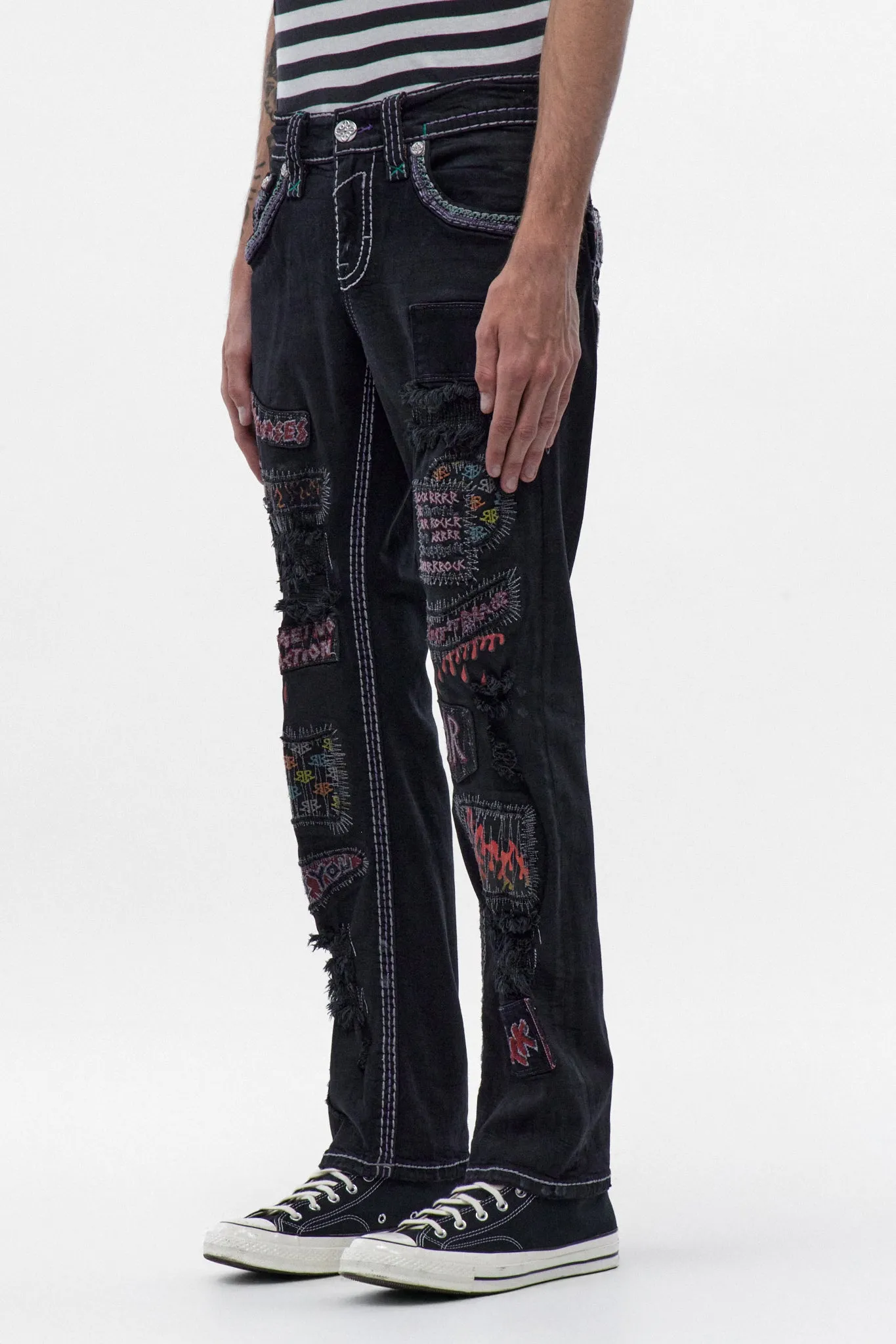 Armie Straight Jeans in Black Wash sold by Rock Revival product image thumbnail 5