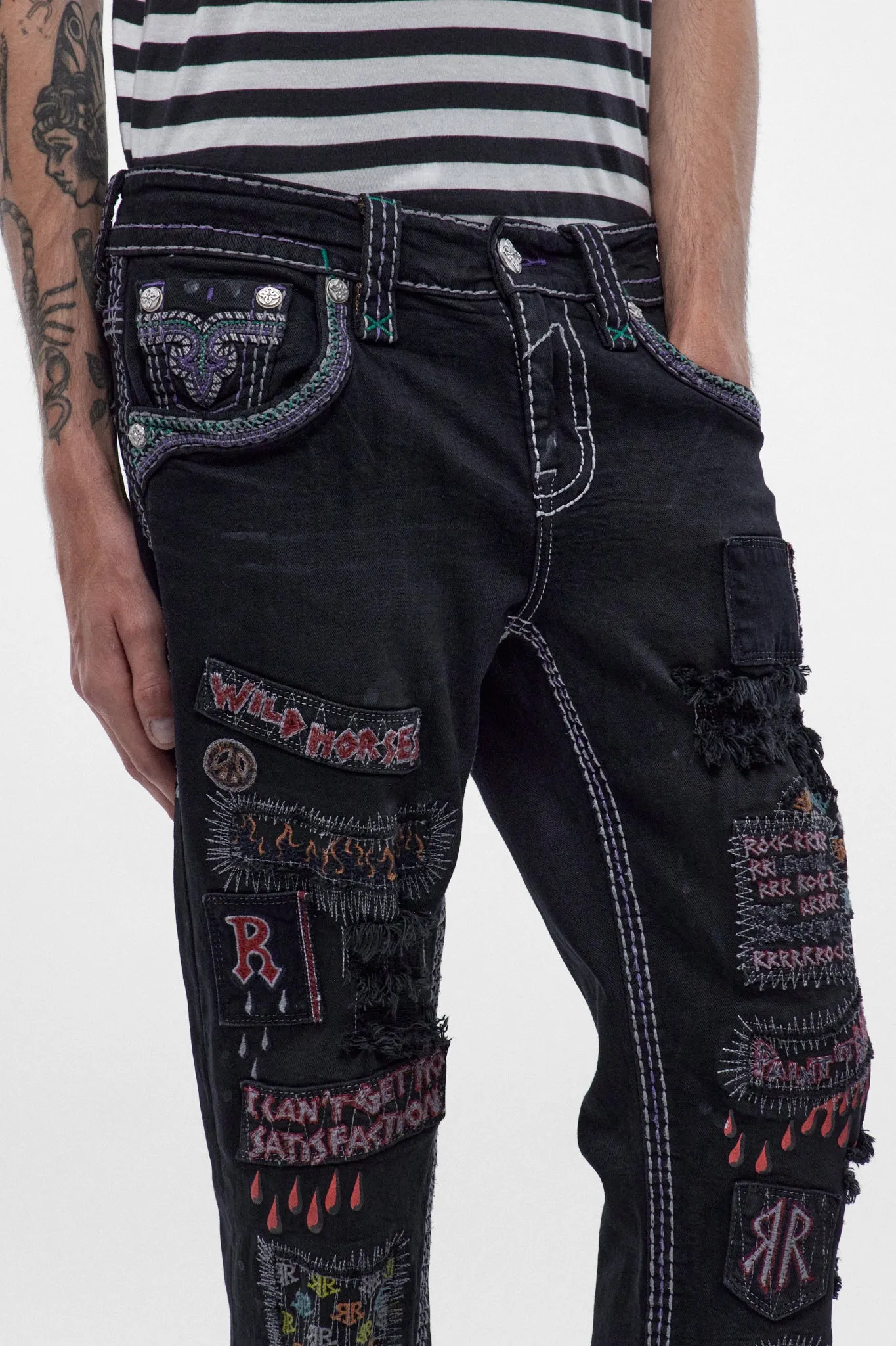 Armie Straight Jeans in Black Wash sold by Rock Revival product image thumbnail 3
