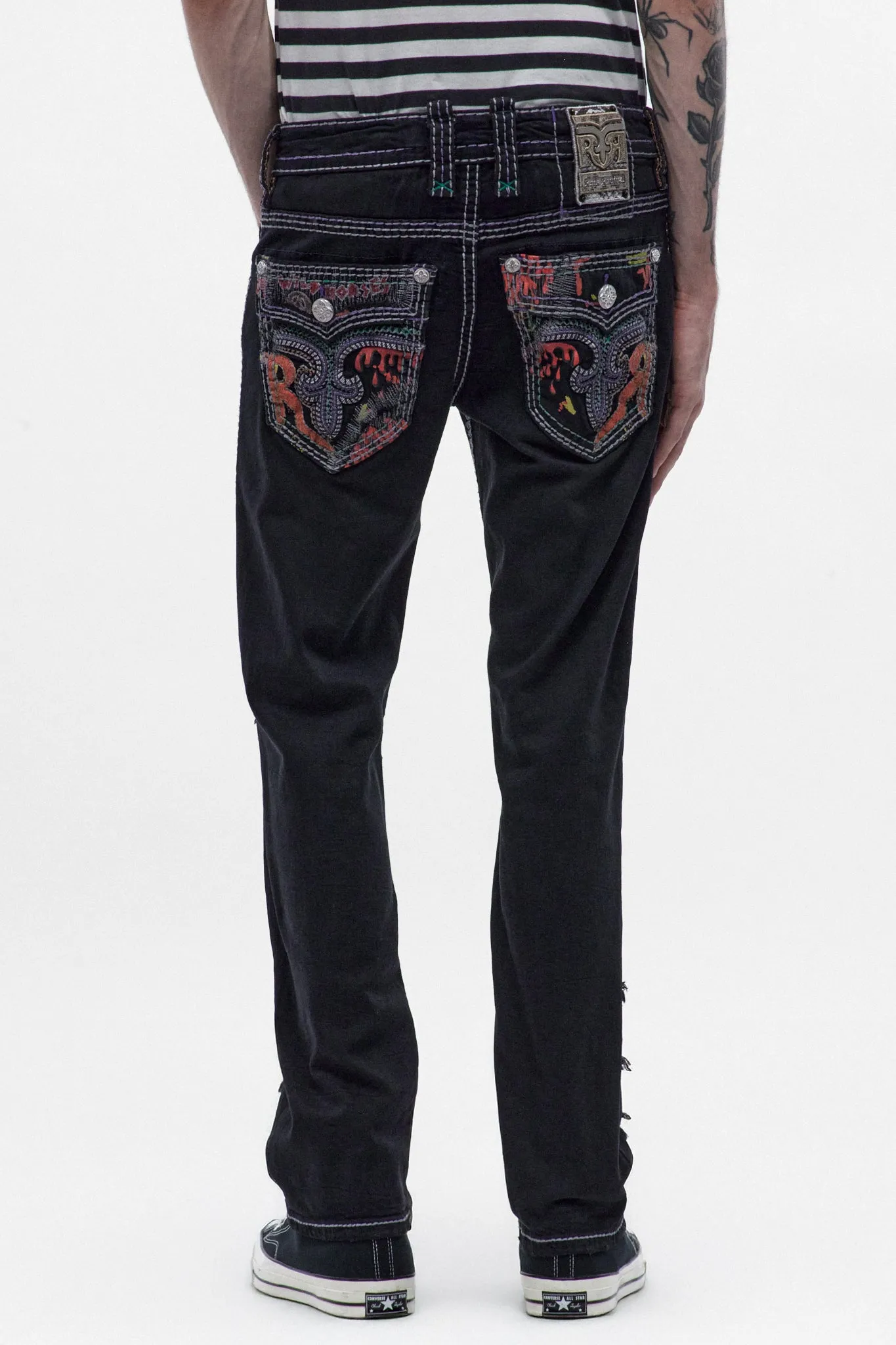 Armie Straight Jeans in Black Wash sold by Rock Revival product image thumbnail 4