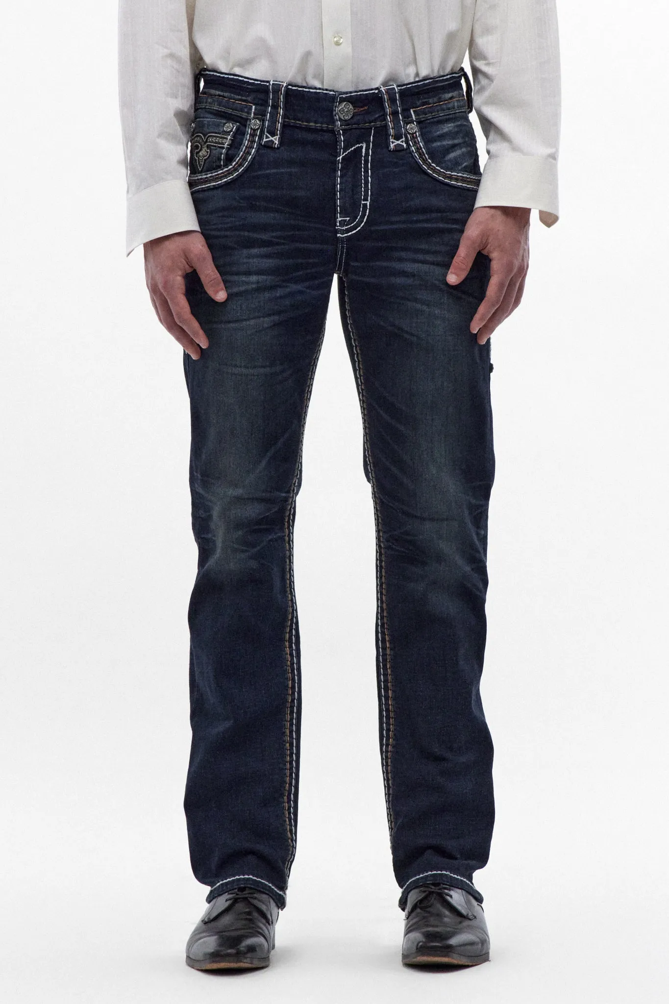 Jaydy Straight Jeans in Dark Blue sold by Rock Revival product image thumbnail 4