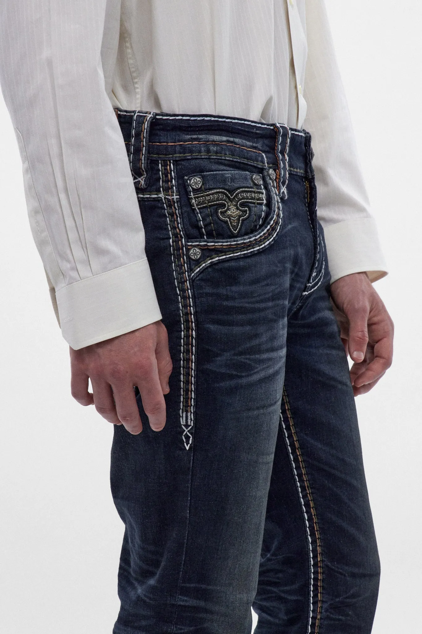 Jaydy Straight Jeans in Dark Blue sold by Rock Revival product image thumbnail 3