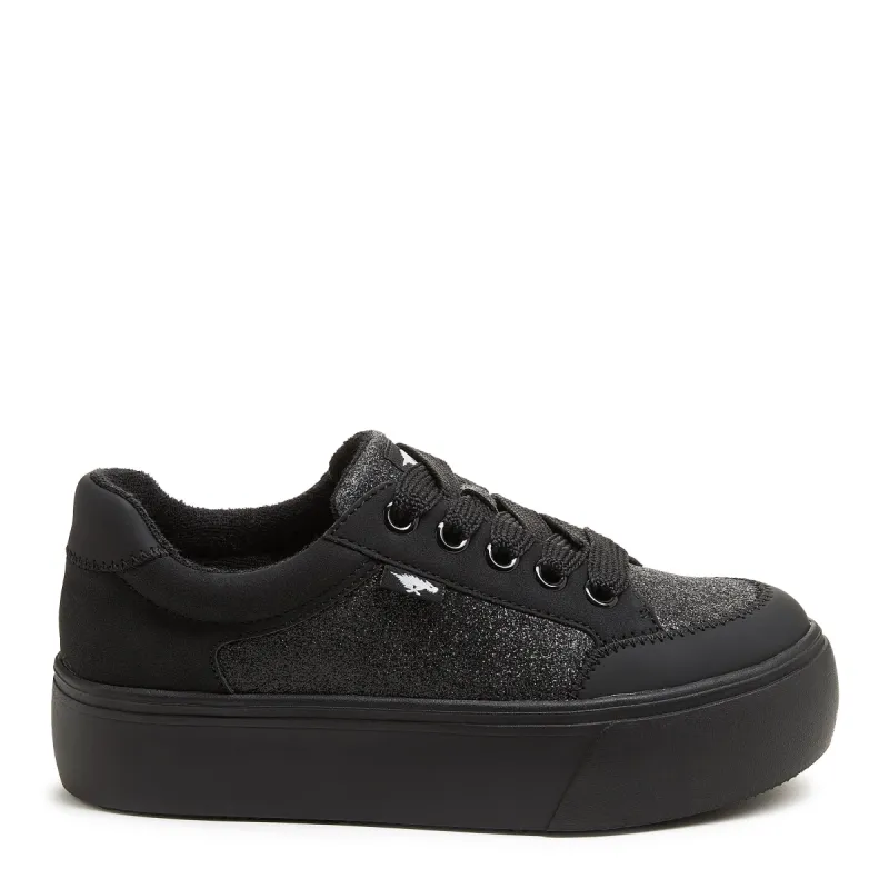 Flame Black Glitter Sneaker made by Rocket Dog