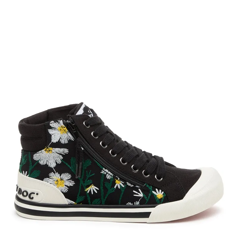 Jazzin Embroidered Floral Black High Top Sneaker sold by Rocket Dog