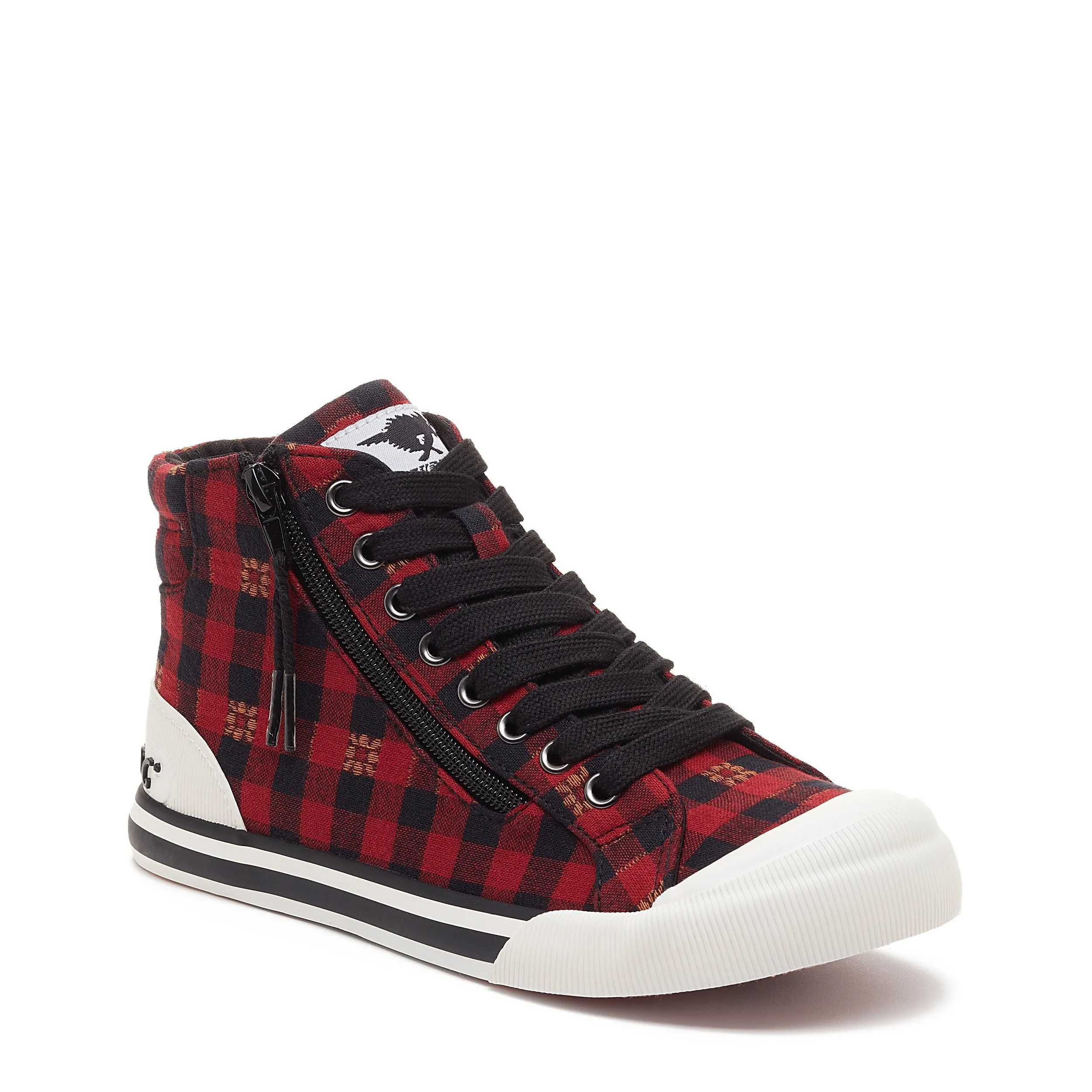 Jazzin Red Plaid Floral High Top Sneaker sold by Rocket Dog product image thumbnail 3