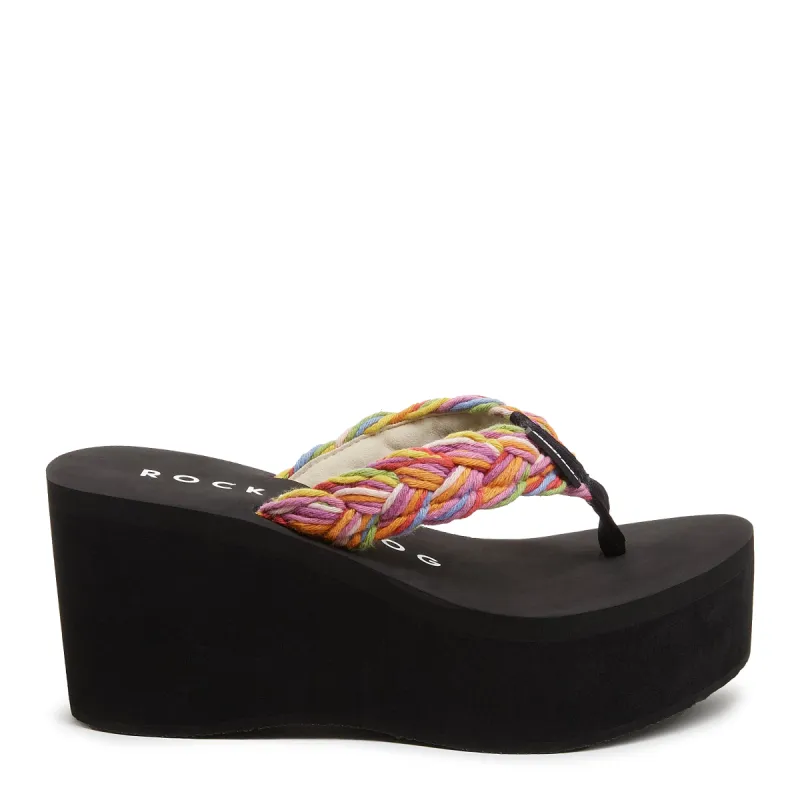 Crush Rainbow Braid Platform Flip Flop sold by Rocket Dog