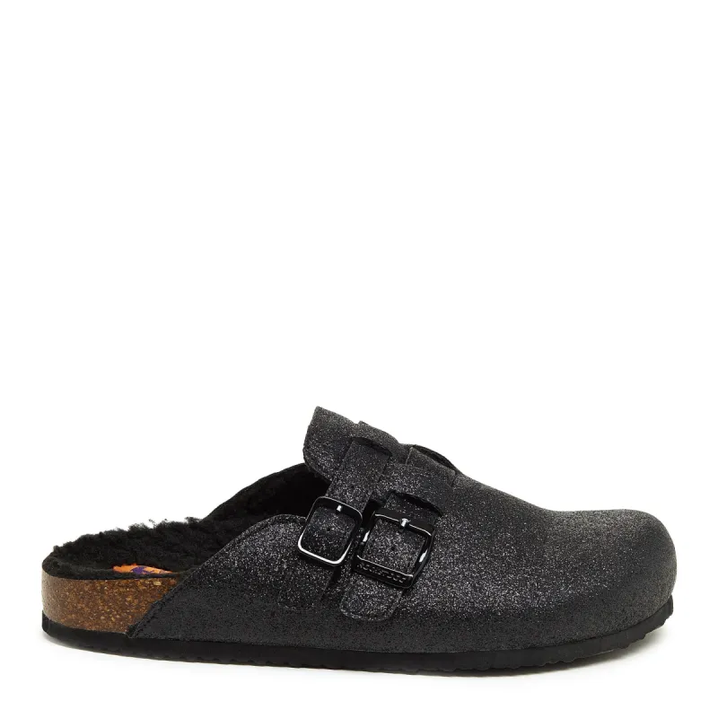 Abel Black Glitter Mule sold by Rocket Dog