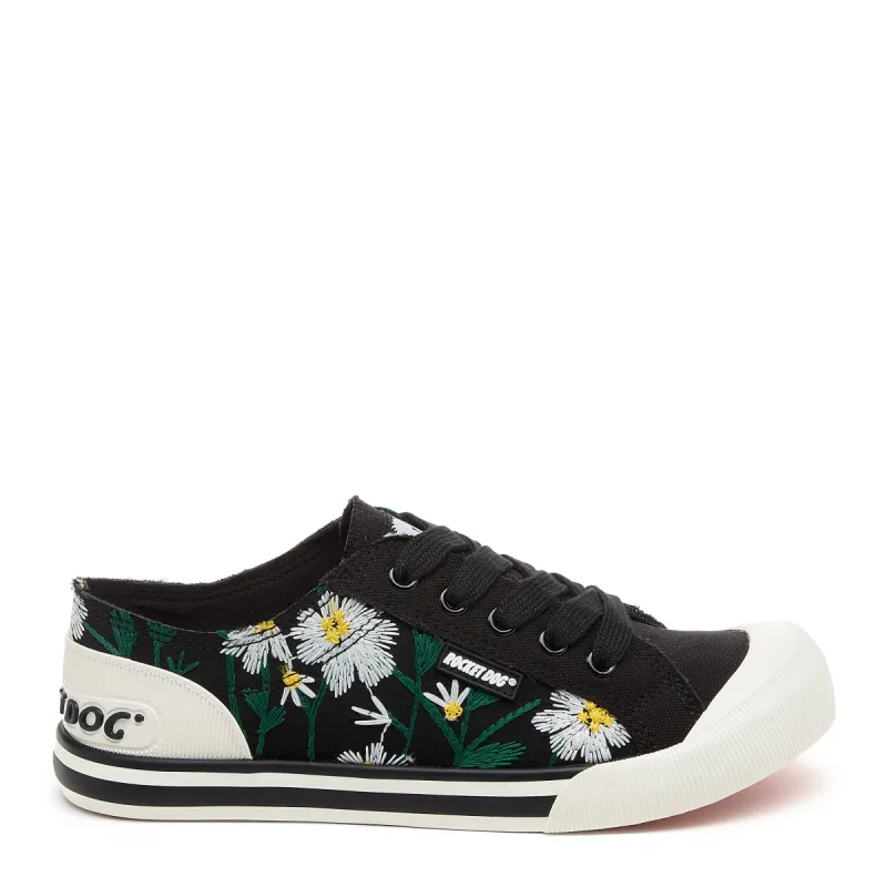Jazzin Embroidered Floral Black Sneaker sold by Rocket Dog