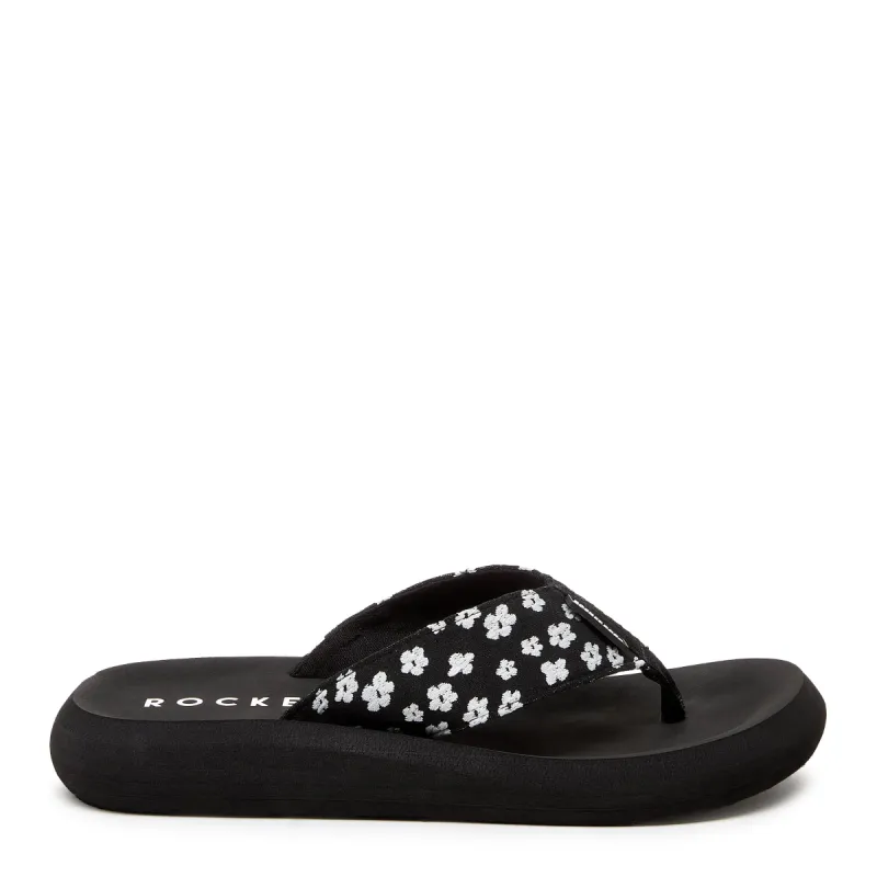 Spotlight Black Pixie Floral Flip Flop sold by Rocket Dog