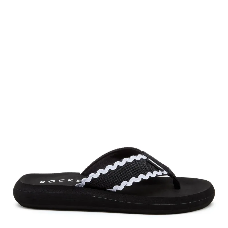 Spotlight Black and White Flip Flop sold by Rocket Dog