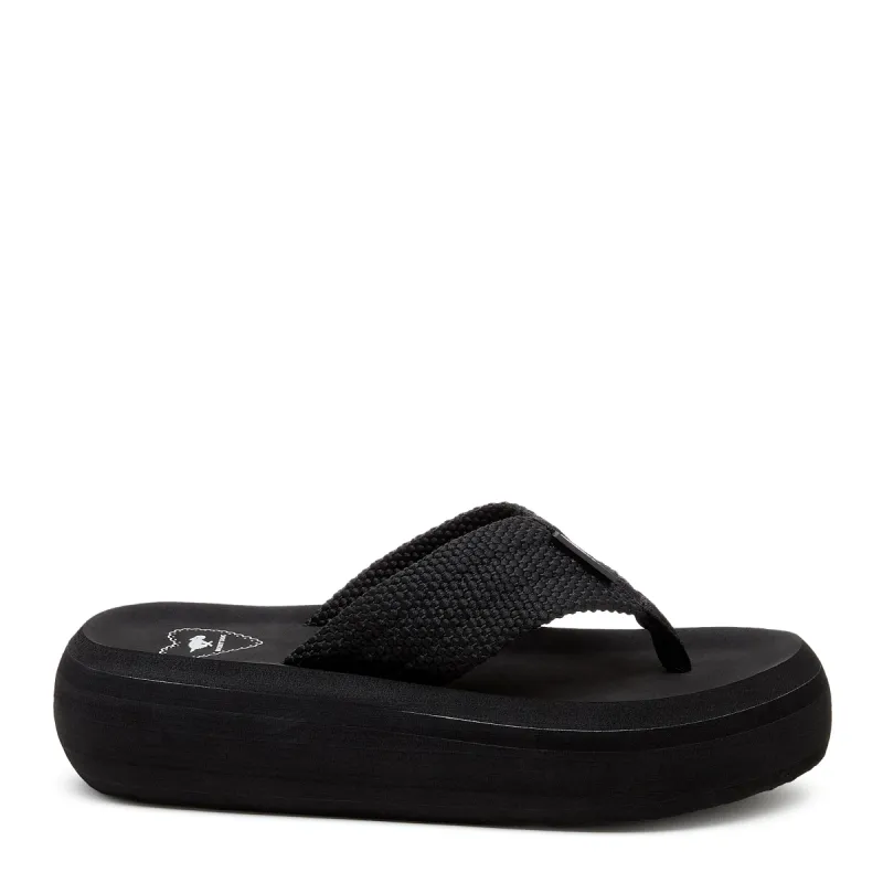 Sandy Black Webbing Platform Flip Flop sold by Rocket Dog