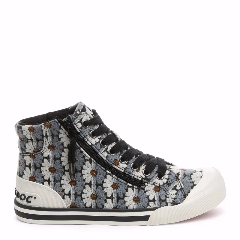 Jazzin Black Grey Floral High Top Sneakers sold by Rocket Dog