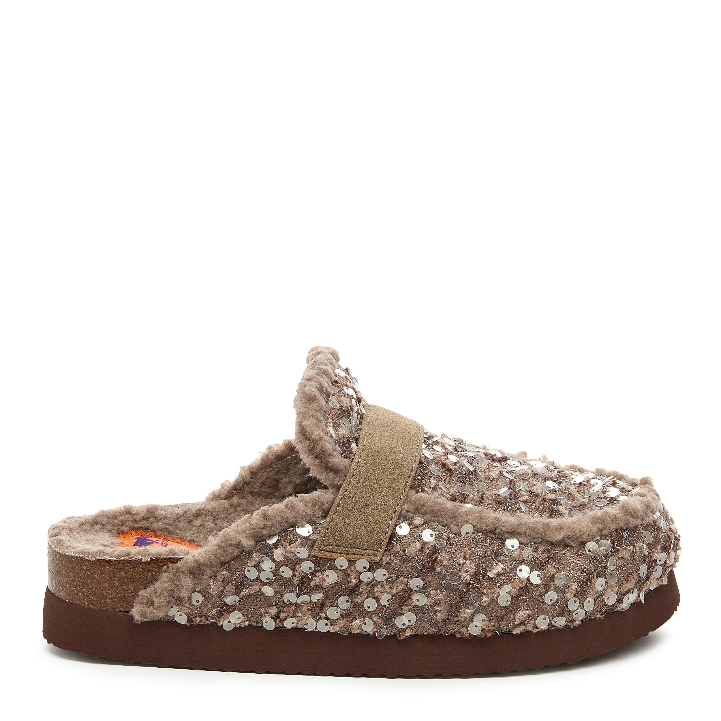 Artic Brown Sequin Mule sold by Rocket Dog