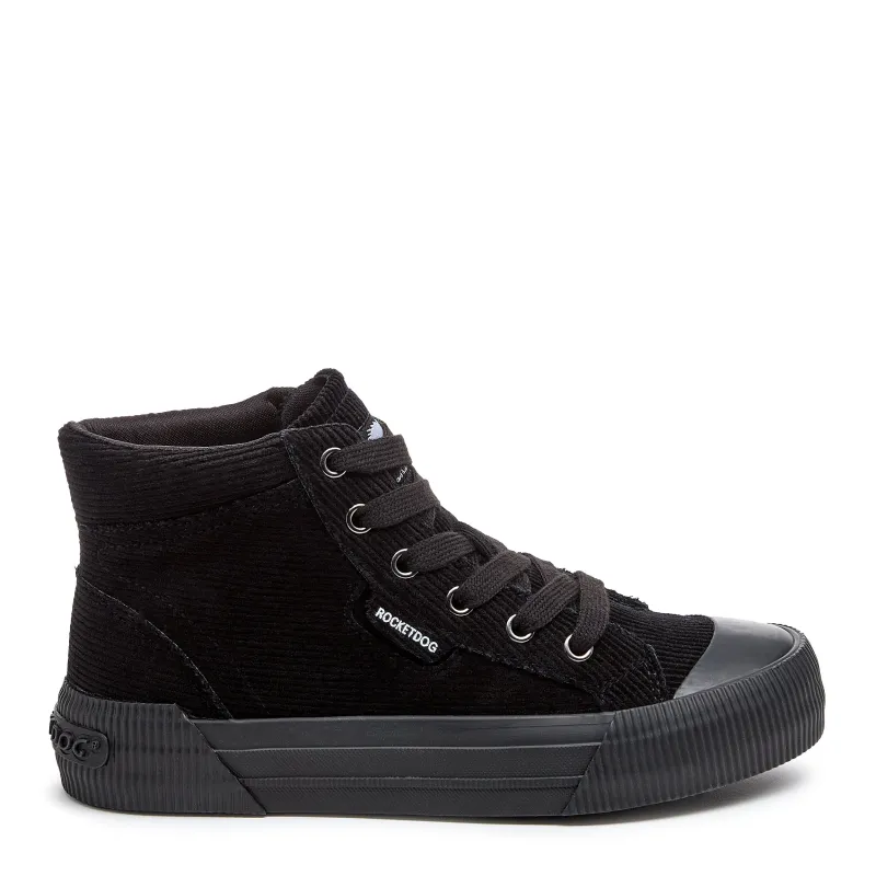 Cheery Black Corduroy High Top Sneaker made by Rocket Dog