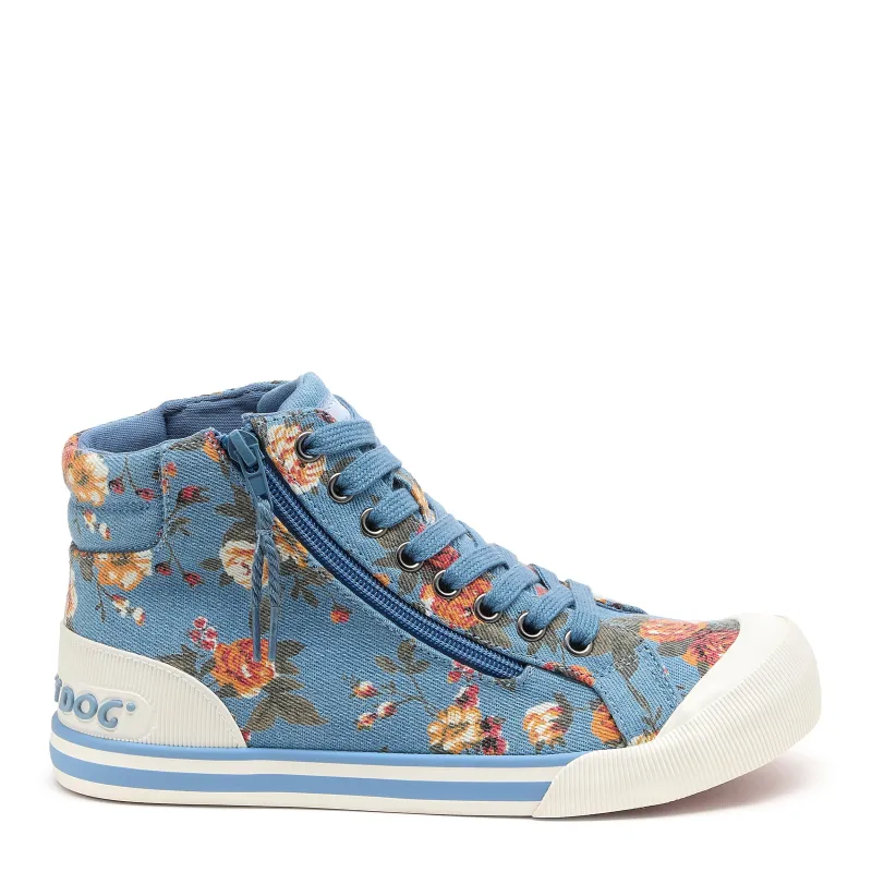 Jazzin Blue Floral Print High-top sneakers sold by Rocket Dog