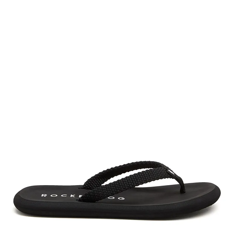 Sunset Slim Black Flip Flops made by Rocket Dog