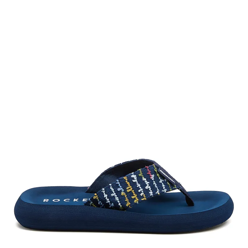 Spotlight Navy Multi Flip Flops made by Rocket Dog