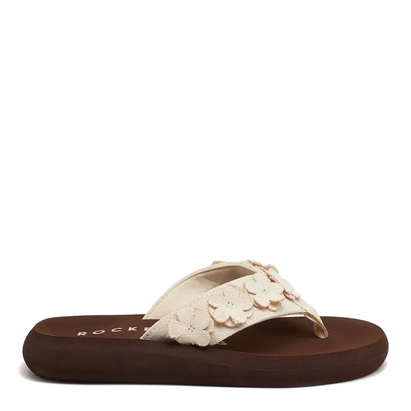 Sunsetbloom Off White Flower Flip Flop sold by Rocket Dog
