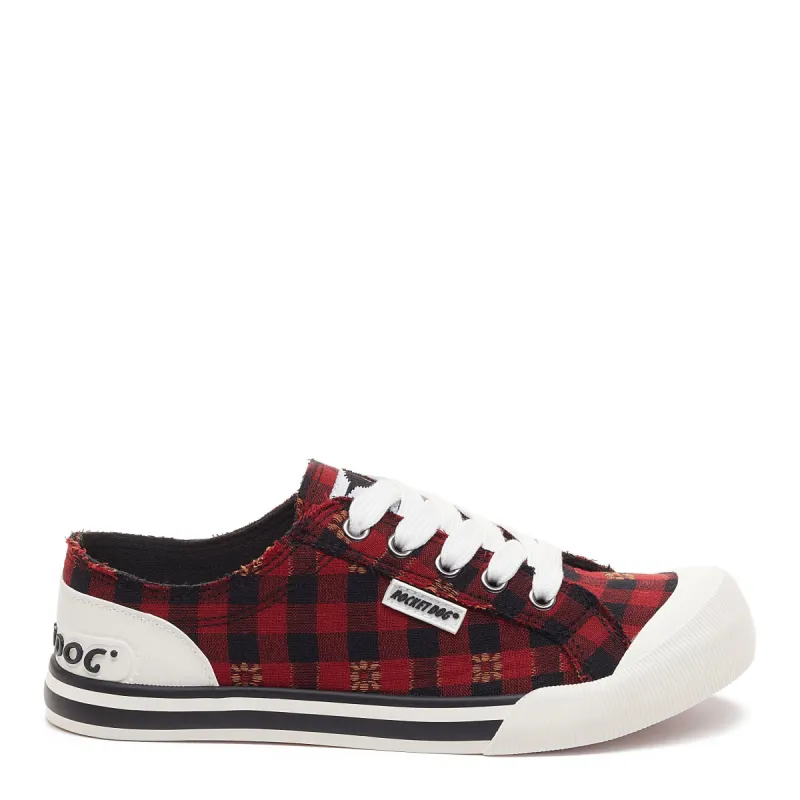 Jazzin Red Plaid Floral Sneaker sold by Rocket Dog