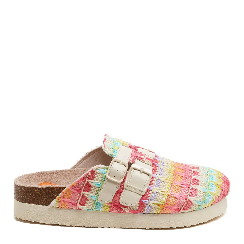 Abel Plus Pink Raffia Mule sold by Rocket Dog