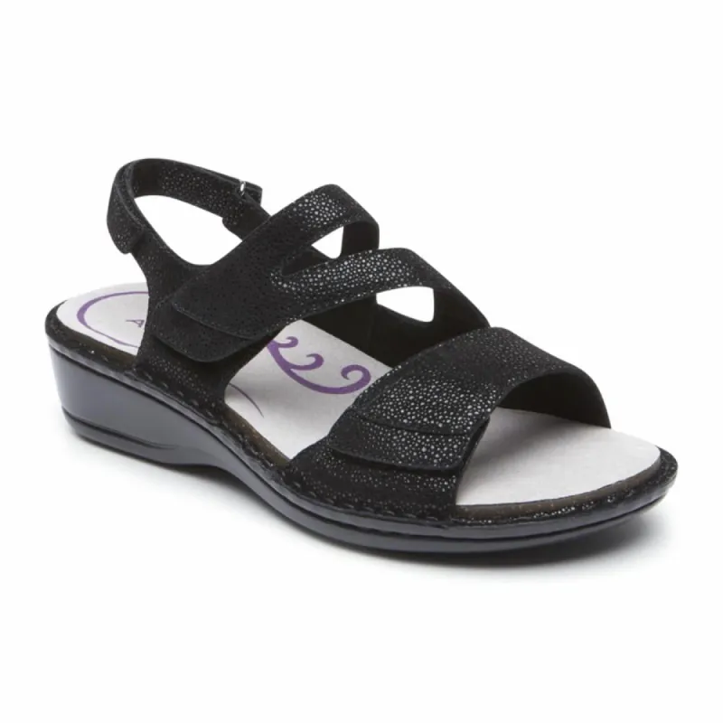 Aravon CAMBRIDGE 3 STRAP BLACK sold by Rockport