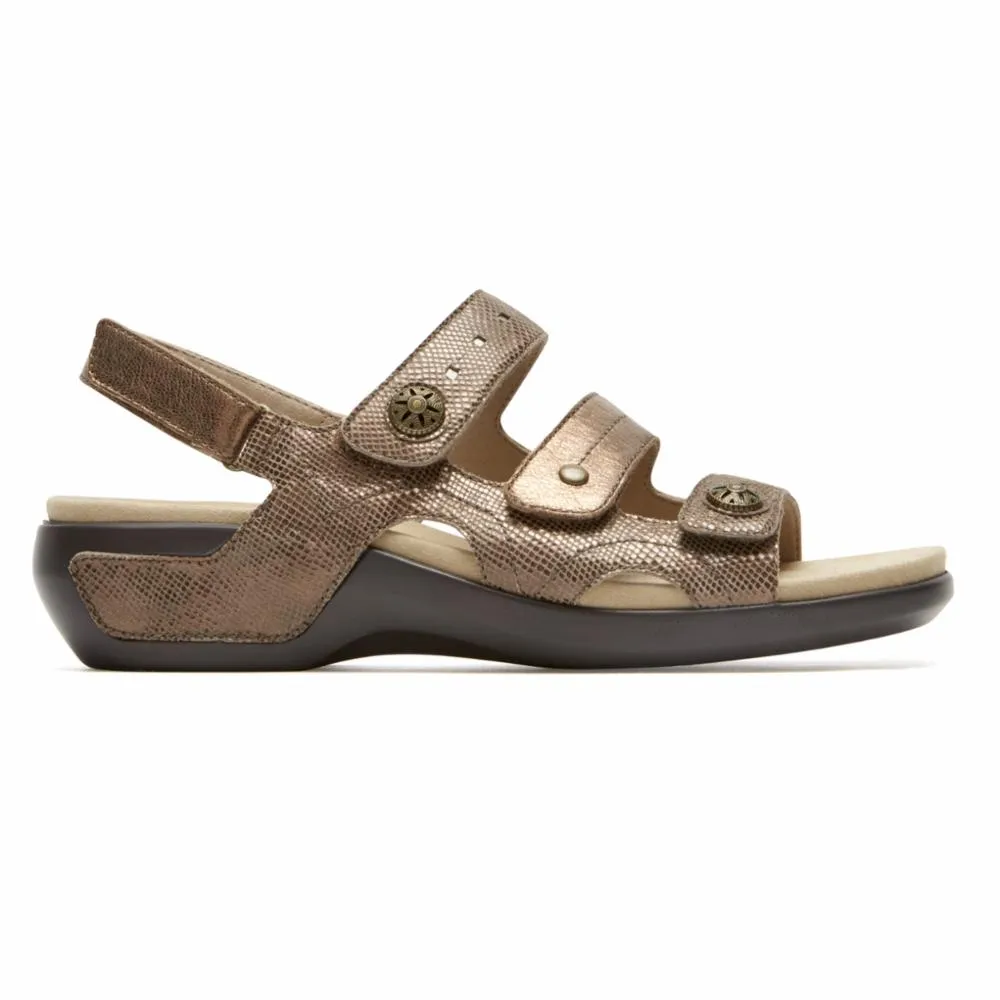 Aravon POWER COMFORT SANDALS THREE STRAP METALLIC TAUPE sold by Rockport product image thumbnail 2