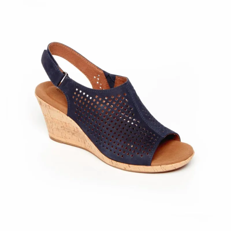 Rockport Women BRIAH PERF SLING NAVY NUBUCK sold by Rockport