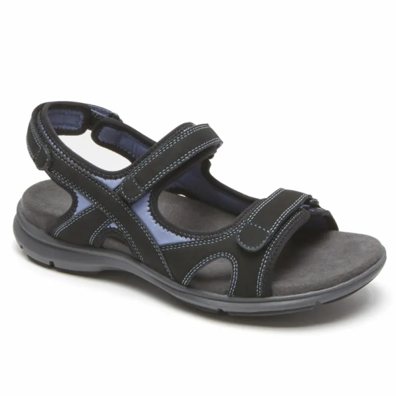 Aravon A REV SANDAL 3 STRAP BLACK sold by Rockport