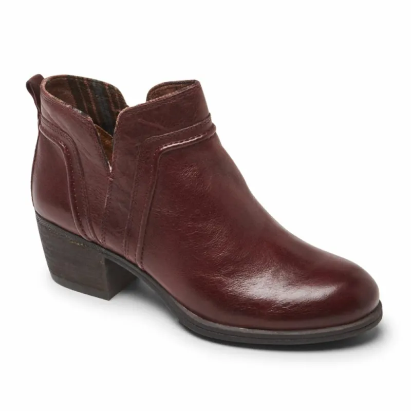Cobb Hill ANISA VCUT BOOTIE BURGUNDY LEATHER sold by Rockport