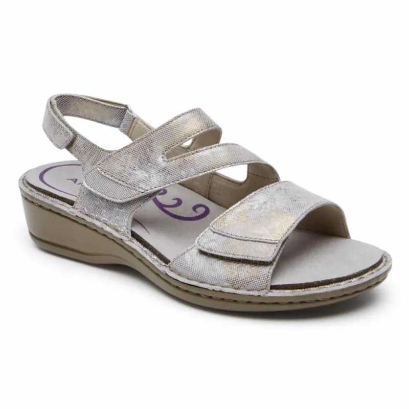 Aravon CAMBRIDGE 3 STRAP SILVER/FLORAL sold by Rockport