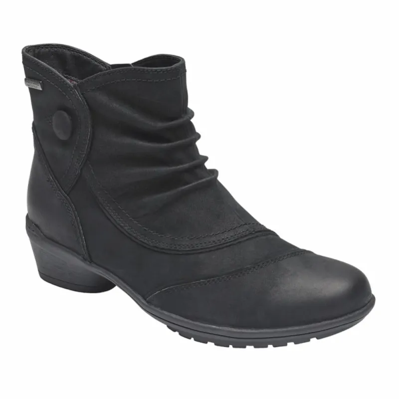 Rockport Women RAVEN WATERPROOF BUTTON BT BLACK/NUBUCK WP made by Rockport