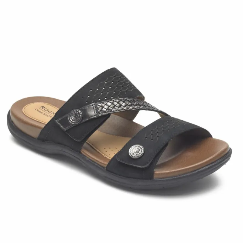 Cobb Hill RUBEY ASYM SLIDE BLACK sold by Rockport