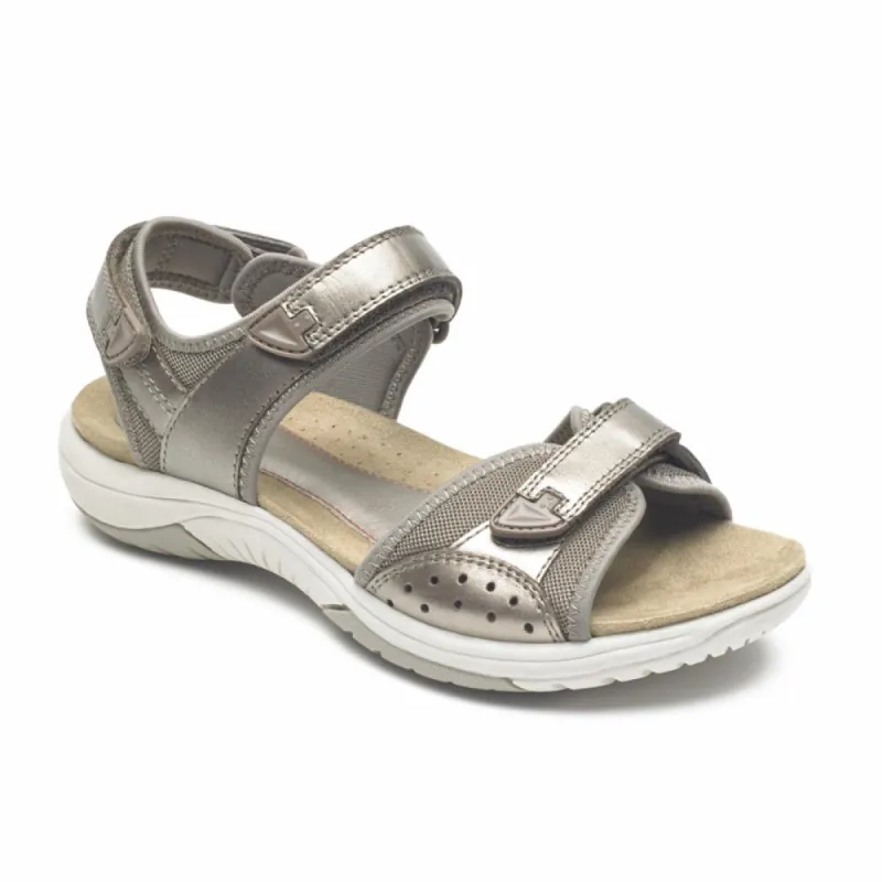 Cobb Hill FRANKLIN THREE STRAP TAUPE/METALLIC LEATHER sold by Rockport