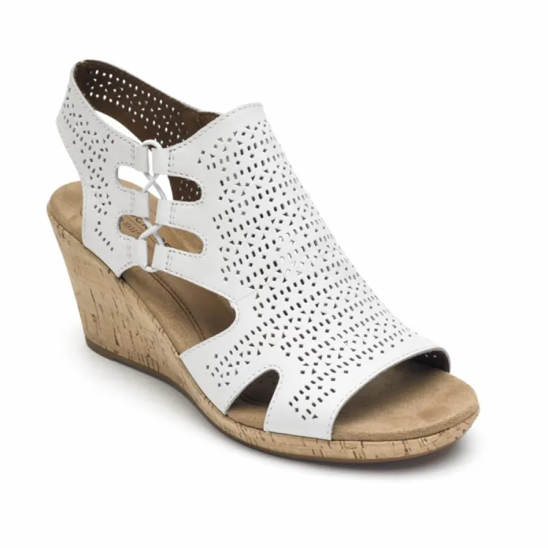 Cobb Hill JANNA PERF SANDAL BT WHITE sold by Rockport
