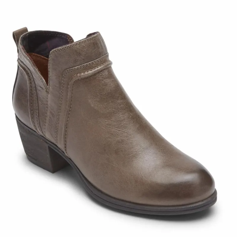 Cobb Hill ANISA VCUT BOOTIE STONE LEATHER made by Rockport