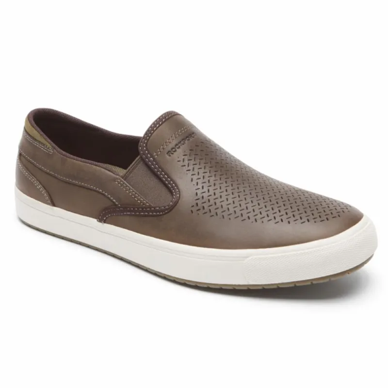 Rockport Men PATH TO GREATNESS SLIPON W/O PERFS DK BITTER CHOCOLATE sold by Rockport