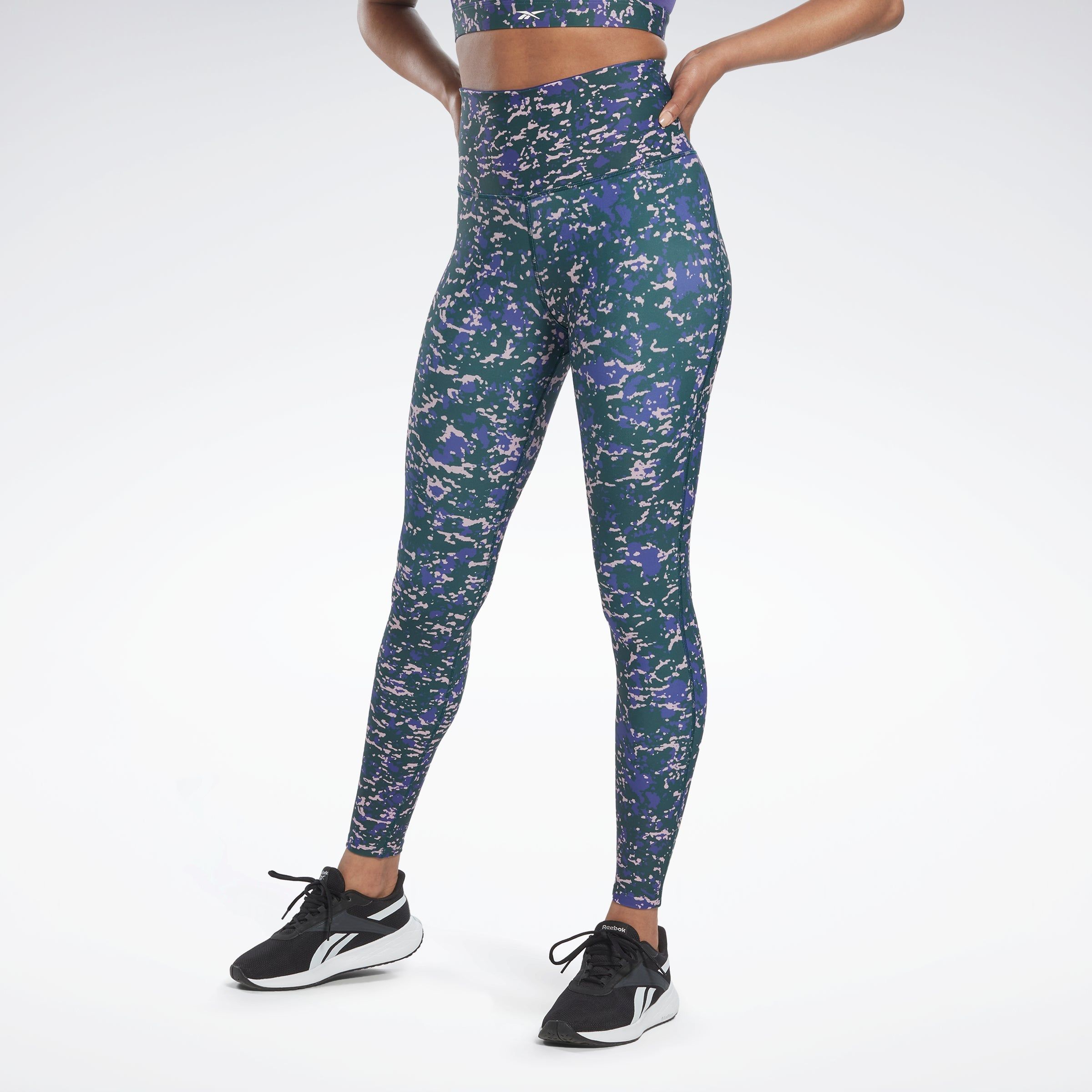 Reebok Apparel Women Lux 2.0 Speckle Modern Safari Leggings Forgrn sold by Rockport