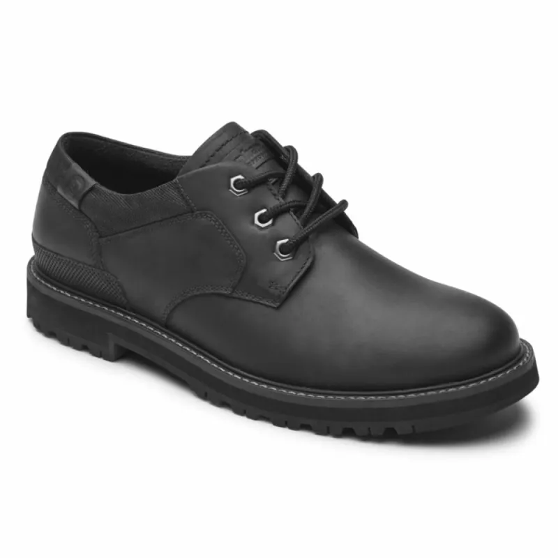 Dunham BYRNE PLAIN TOE OX PLAIN TOE BLACK CH LEA sold by Rockport