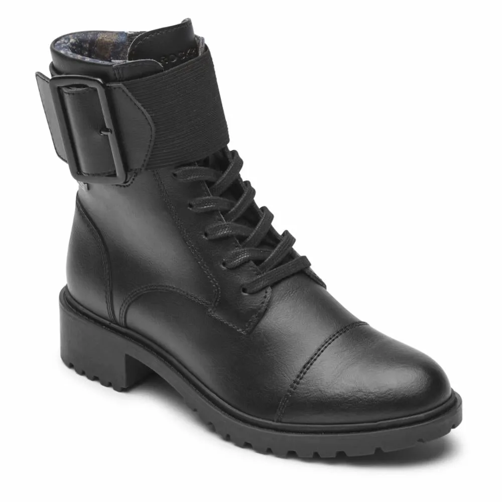 Rockport Women RYLEIGH LACE BOOT BLACK LTHR WP sold by Rockport