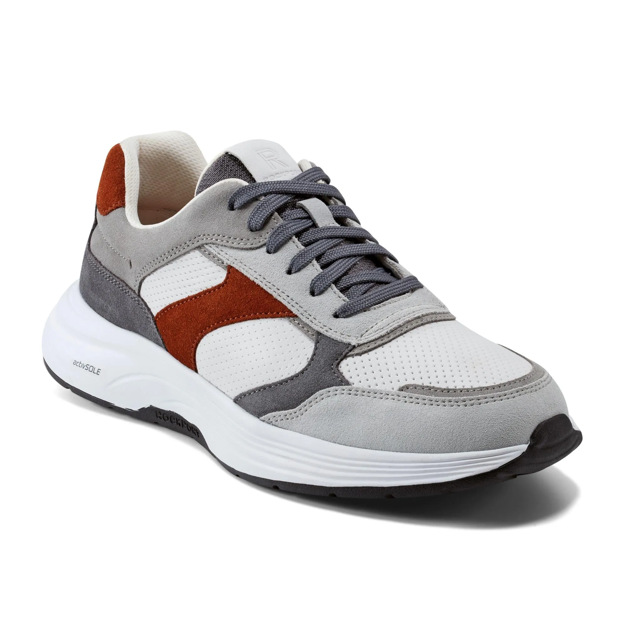 Rockport Men HARRISON2 LACEUP WHITE/GREY/GREY86556/DARK TOFF sold by Rockport