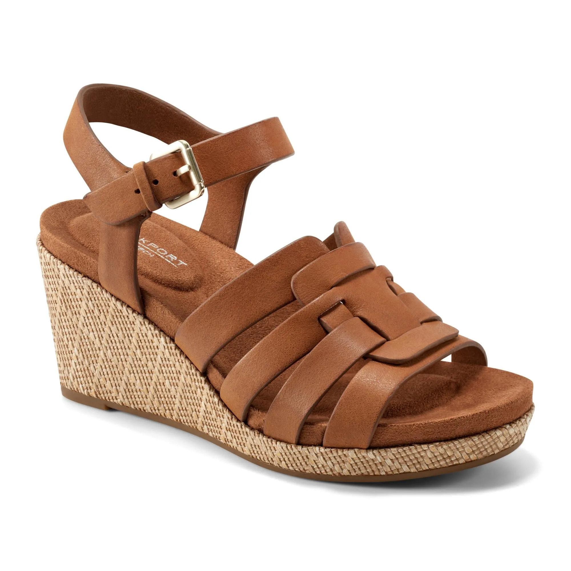Rockport Women BESSA WEDGE COGNAC88275/TRIVERIO LEATHER sold by Rockport