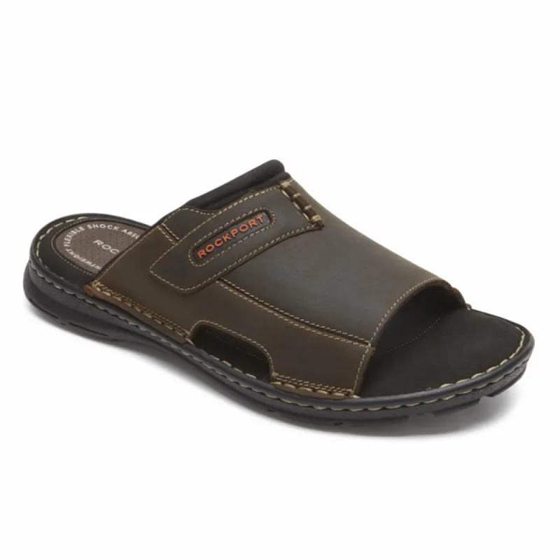 Rockport Men DARWYN SLIDE 2 BROWN II/LEATHER sold by Rockport