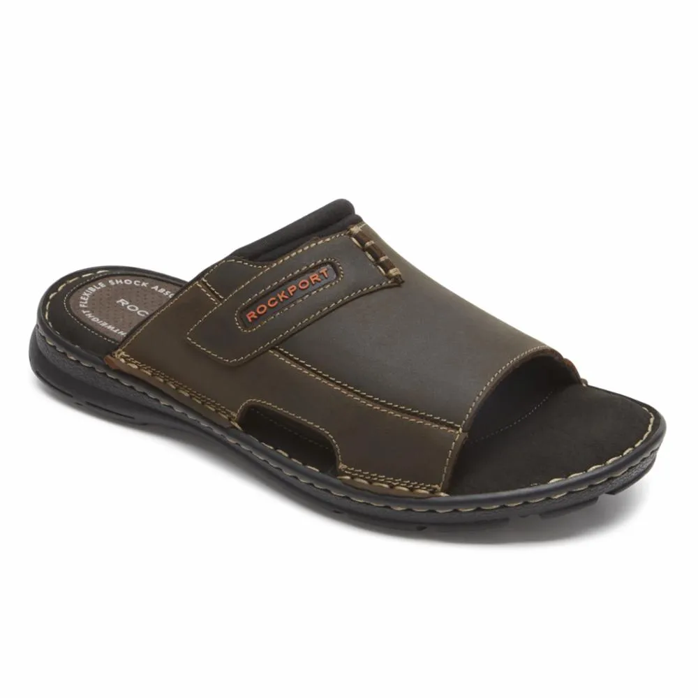 Rockport Men DARWYN SLIDE 2 BROWN II/LEATHER sold by Rockport