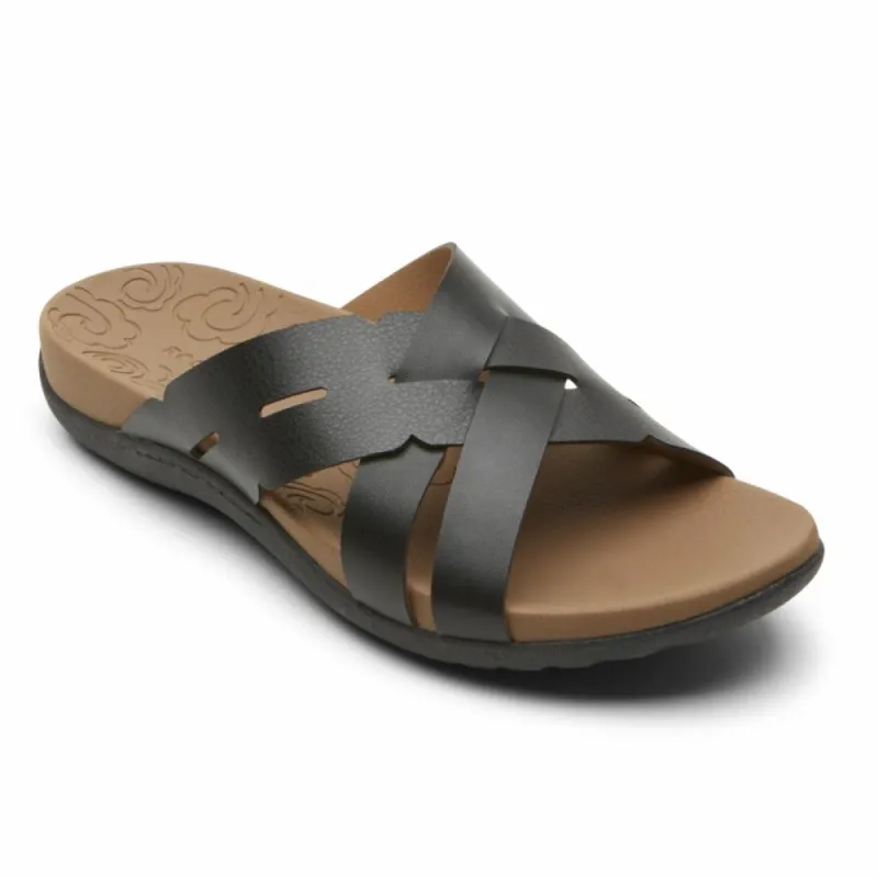 Rockport Women RIDGE WOVEN SLIDE BLACK sold by Rockport