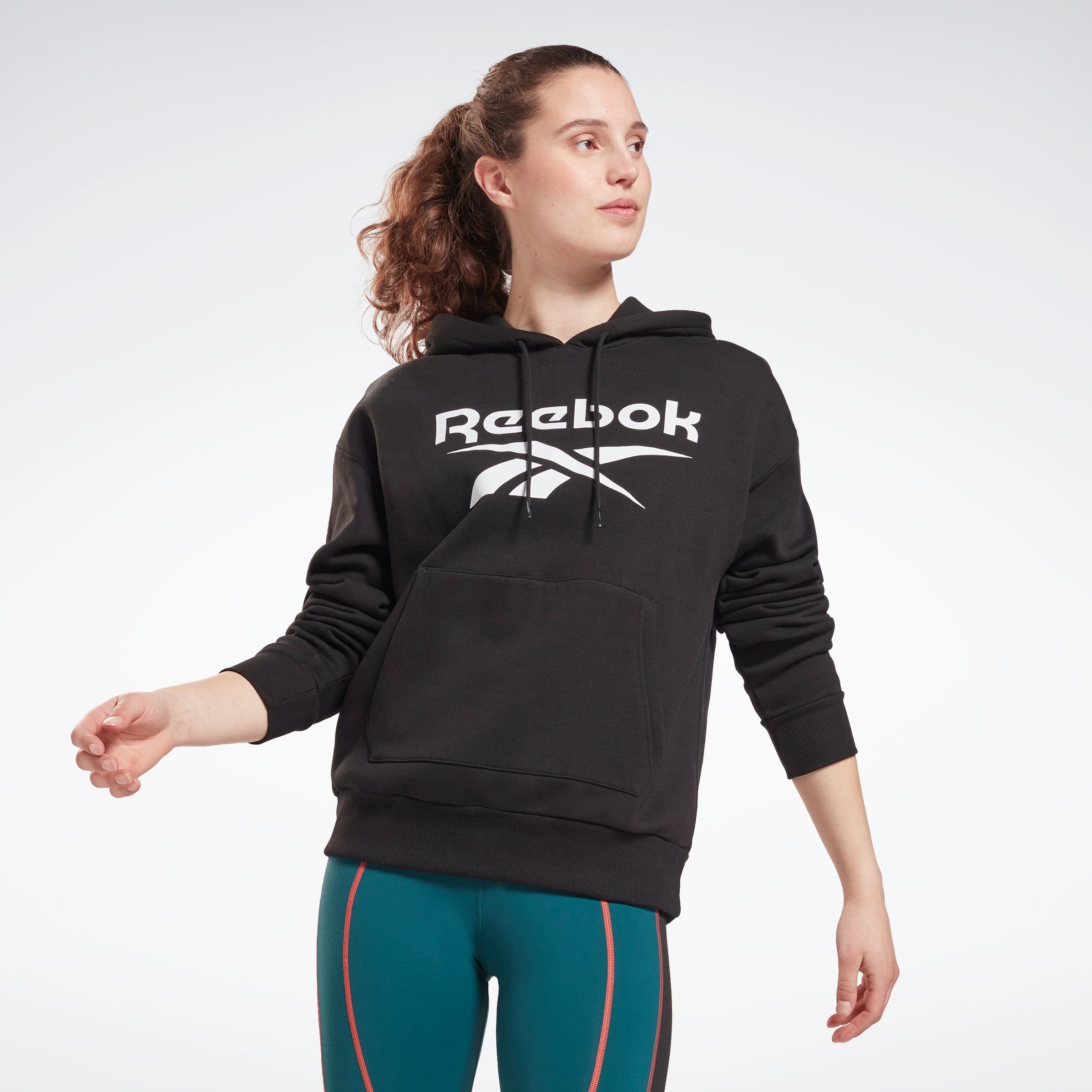 Reebok Apparel Women Reebok Identity Logo Fleece Hoodie Black sold by Rockport