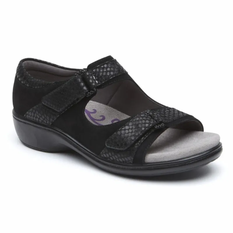 Aravon DUXBURY TWO STRAP BLACK sold by Rockport