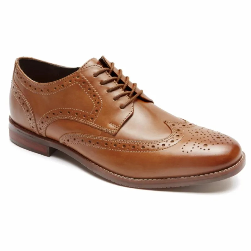 Rockport Men SAXXEN WING TIP COGNAC/LEATHER sold by Rockport