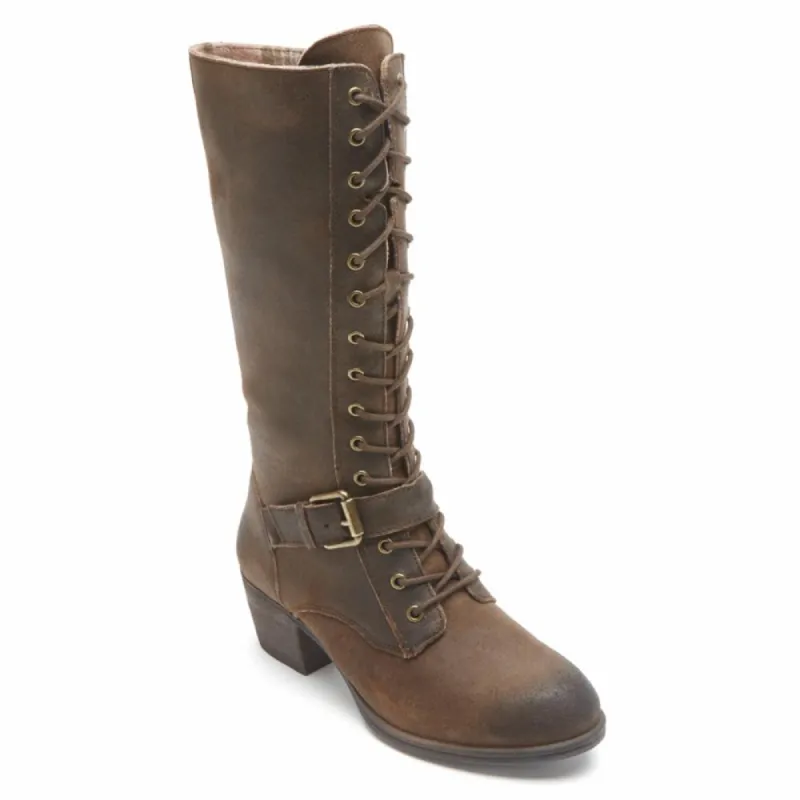 Cobb Hill ANISA TALL LACE BOOT TAN sold by Rockport
