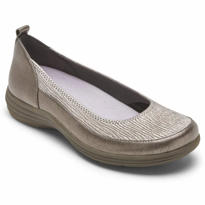 Aravon QUINN BALLET FLAT PEWTER sold by Rockport